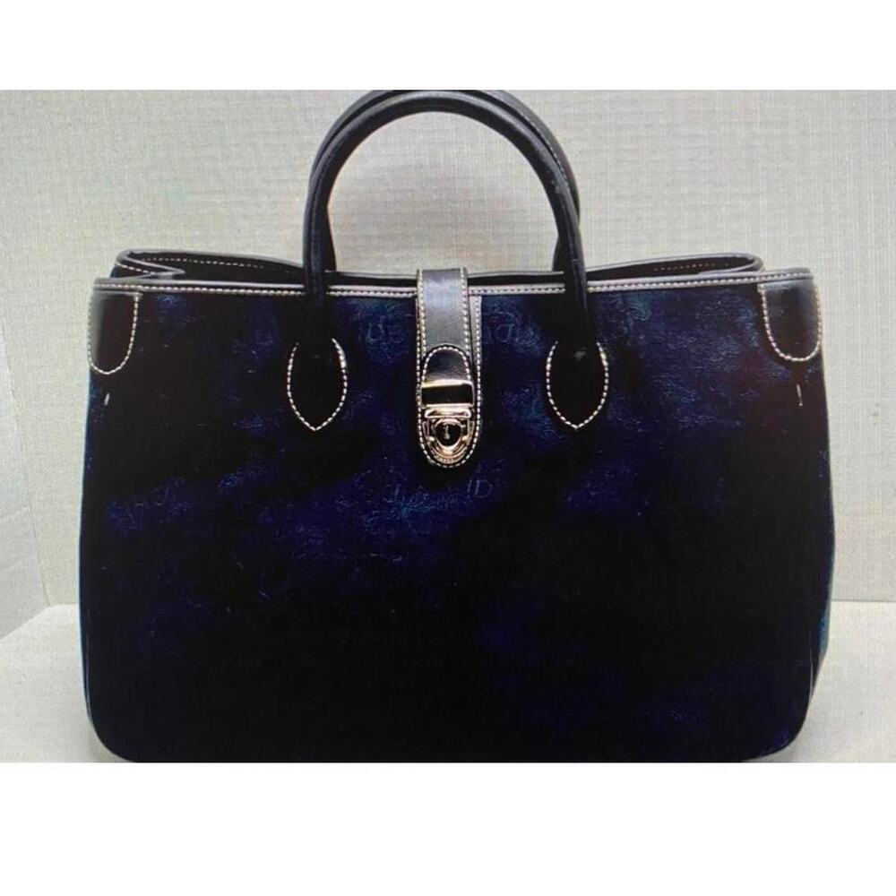 Dooney & Bourke Black Signature Cancas Satchel/Top Handle Bag